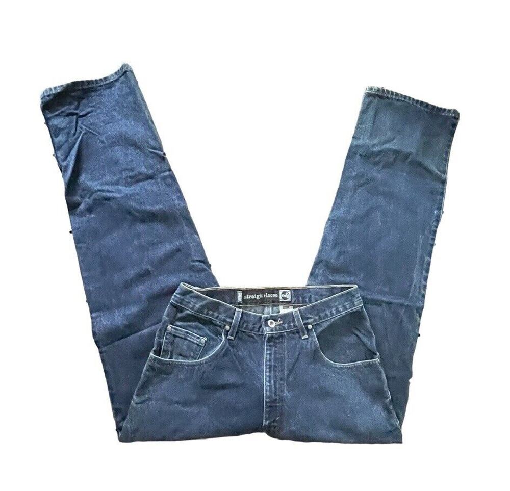 VTG Levis Silver Tab Jeans Men 33x33 Blue Raw Denim Straight Loose USA Y2K Baggy